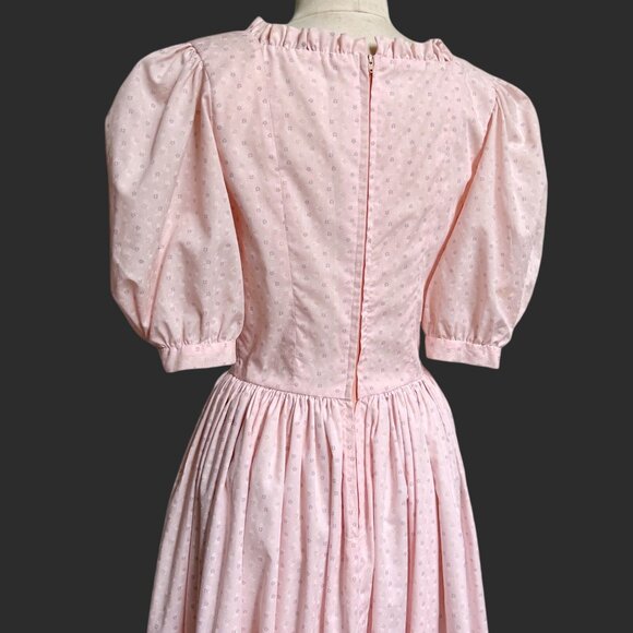Vintage Cottagecore Puff Sleeve Dress Victorian Maxi Princess Preppy Ruffle. - Picture 4 of 14